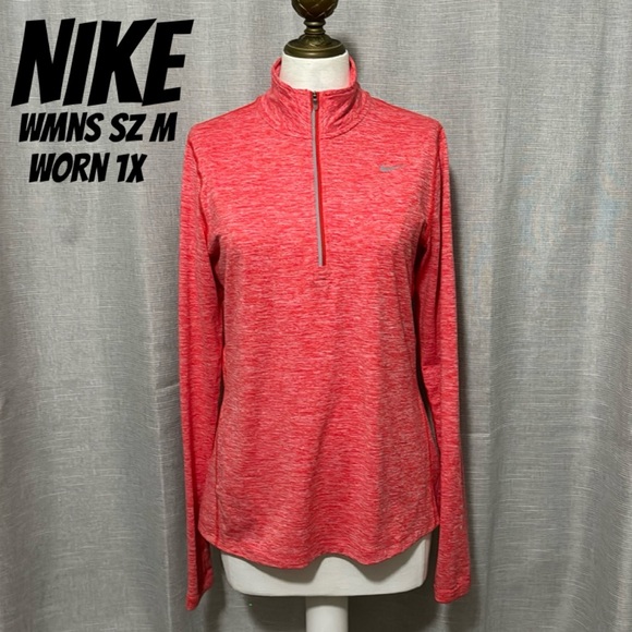 Nike Tops - Like New-Worn 1x-Wmns Nike 1/4 Zip DriFit Top-Sz M-Orange Coral Color-